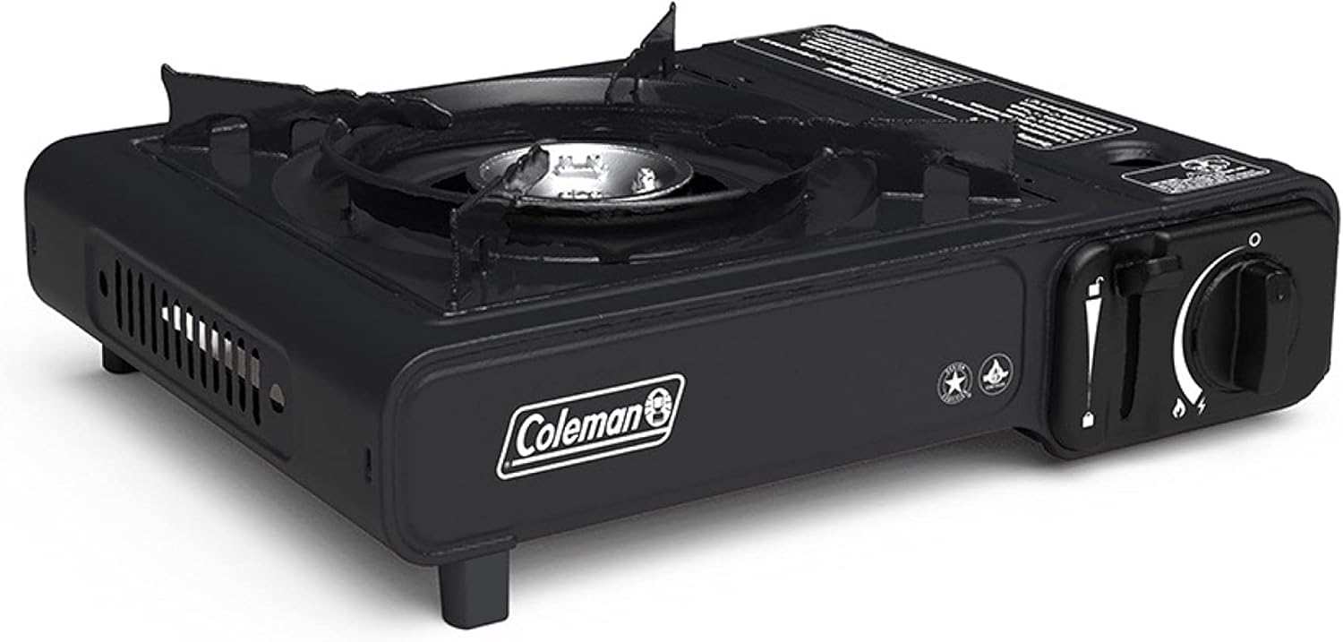 Coleman Classic 1-Burner Butane Stove Portable Camping Stove with Carry Case & Push-Button Starter Includes Precise Temperature Control & 7650 BTUs of Power for Camping Tailgating & More