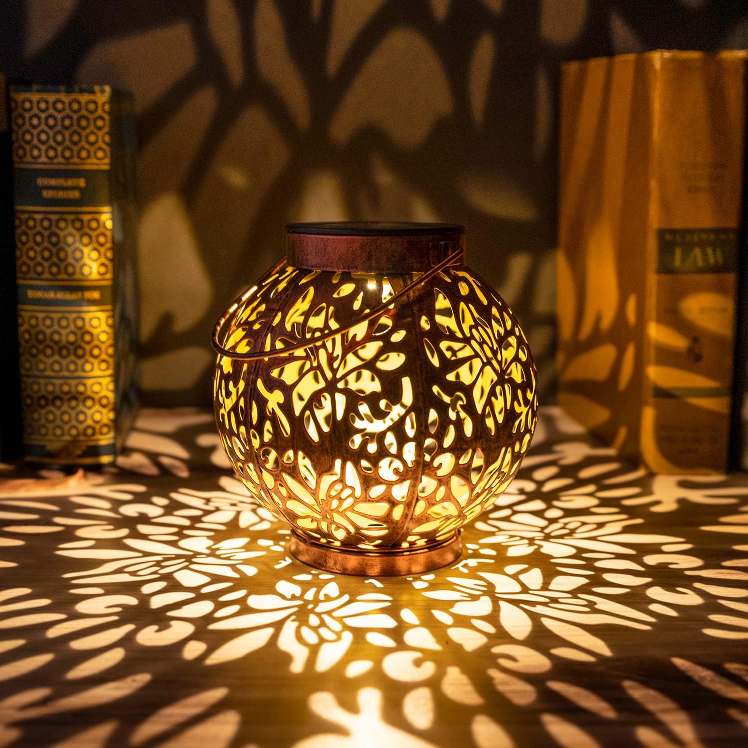 JOIEDOMI 2 Pack Outdoor Solar Hanging Lantern Lights, Waterproof Tabletop with Handle, LED Moroccan Lanterns, Metal Decorative Garden Solar Lights for Patio, Lawn, Porch, Backyard - Image 8